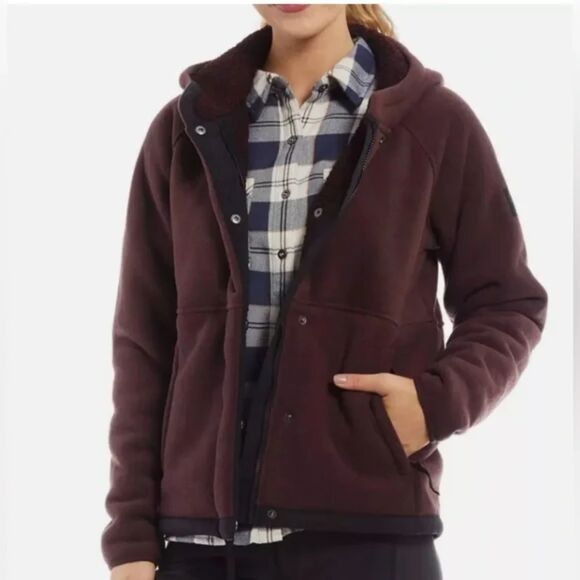 OUTDOOR RESEARCH Brown Juneau Fleece Hoodie Sweater Coat Size L Large